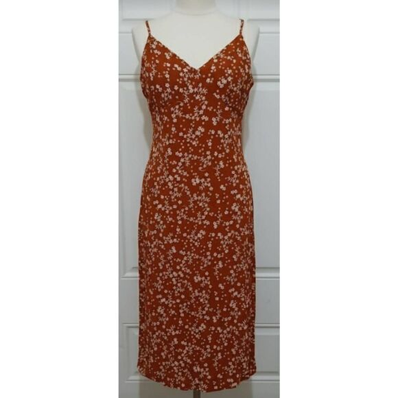Cotton On Dresses & Skirts - Cotton on womens large rust cinnamon viscose silk slip dress floral vacation